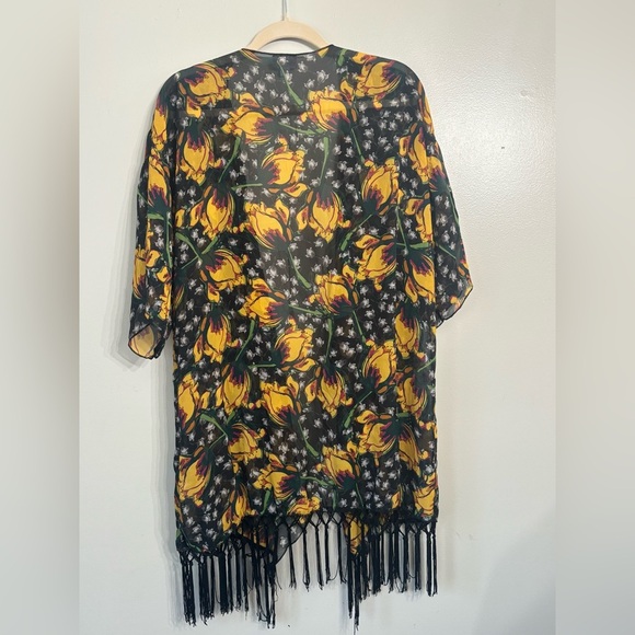 LuLaRoe Fringe Trim Cover Up Kimono Coastal - Picture 7 of 7